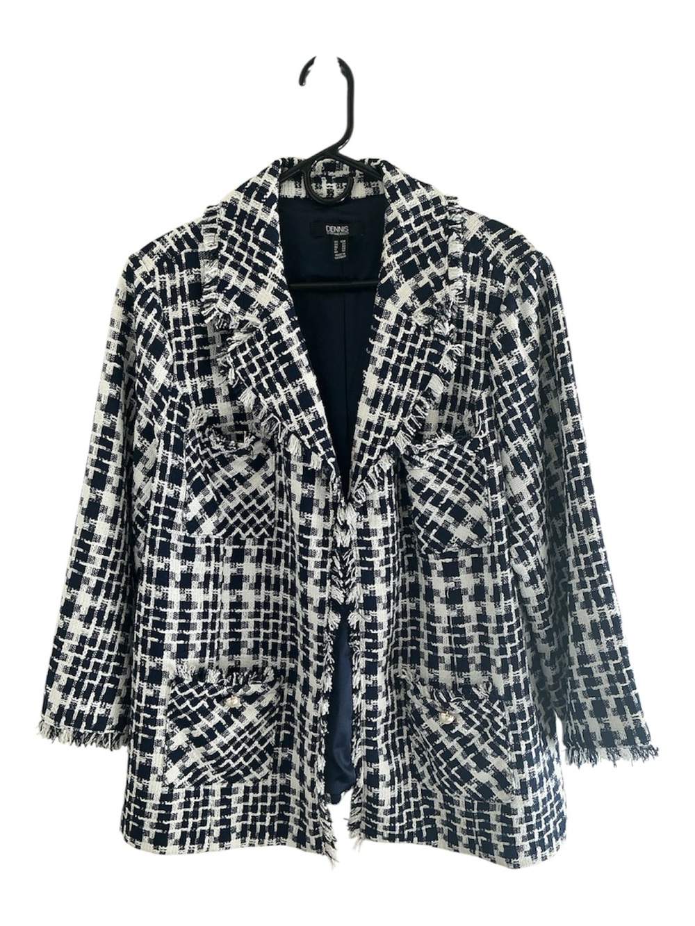 Dennis Basso tweed fringed blazer sz 18W